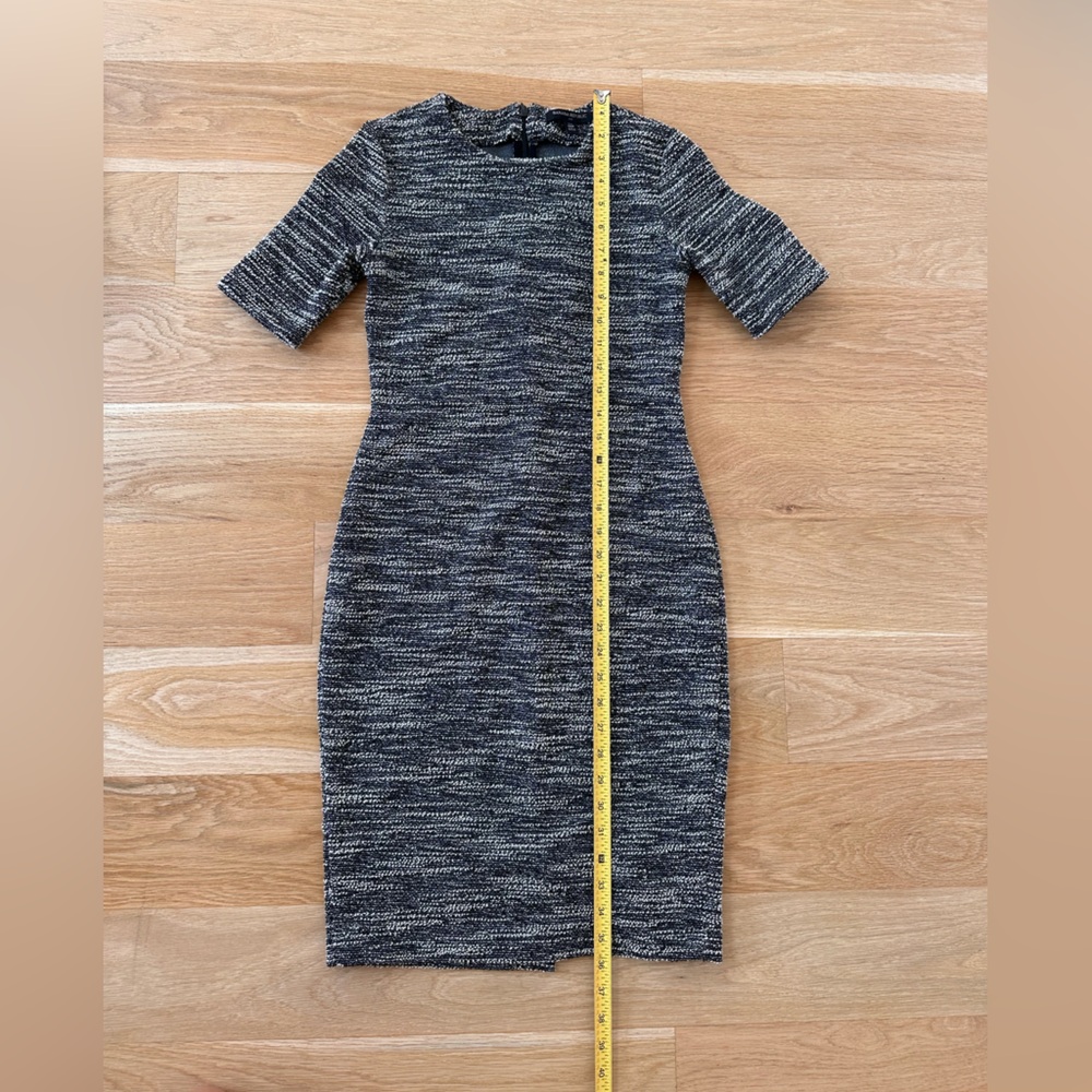 Banana Republic boucle tweed textured black and white shift dress 00 xxs
